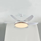 White Metal LED Modern Fan Light - Clowas