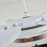 White Metal LED Modern Fan Light - Clowas