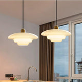 Artistic Glass Pendant Lights UFO Shape Dining Room