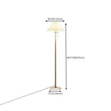 White Pleated Cone-Shaped Long Pole Floor Lamp - Clowas