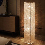 White Retro Rattan Woven Floor Lamp - Clowas