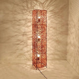 White Retro Rattan Woven Floor Lamp - Clowas