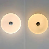 Cream Round Glass Ceiling Light for Bedroom