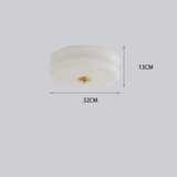 Cream Round Glass Ceiling Light for Bedroom