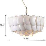 White Scales Disc Design Modern Pendant Light - Clowas