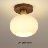 Simple Glass Flush Ceiling Light for Hallway