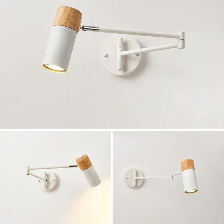 White Swing Arm Bedside Spotlights - Clowas