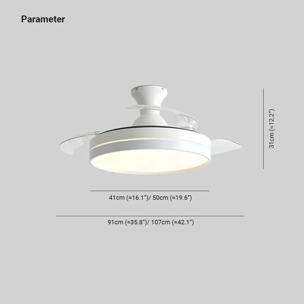 White Table Dining Room Ceiling Fan with Light - Clowas