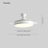 White Table Dining Room Ceiling Fan with Light - Clowas