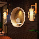 Wicker Wall Light Lantern Wooden - Clowas