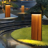 Wood Finish Rectangular Bollard Lights - Clowas