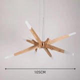 Asymmetrical Wooden Pendant Lights for Dining Table
