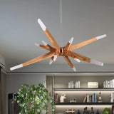 Asymmetrical Wooden Pendant Lights for Dining Table