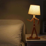 Contemporary Wooden Floor Lamp Humanoid Design for Living Room