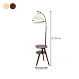 Traditional Wooden Floor Lamp with Table