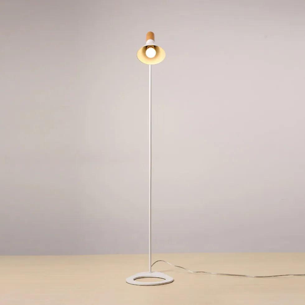 Wooden Cone Black Slim Floor Lamp - Clowas