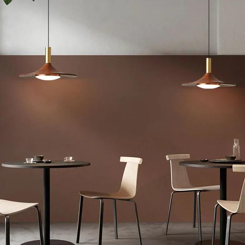 Wooden Lampshade Vintage LED Dining Pendant Light - Clowas