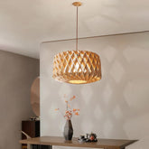 Contemporary Creative Woven Wood Pendant Light
