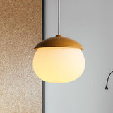 Rustic Wood Pendant Light with Nut Shape