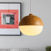 Rustic Wood Pendant Light with Nut Shape