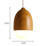 Rustic Wood Pendant Light with Nut Shape
