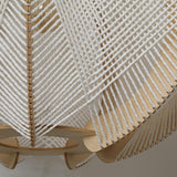Wabi Sabi Woven Bamboo Wood Light Pendant
