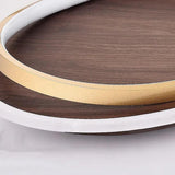 Wooden Ring Bedroom Gold Flush Ceiling Lights - Clowas