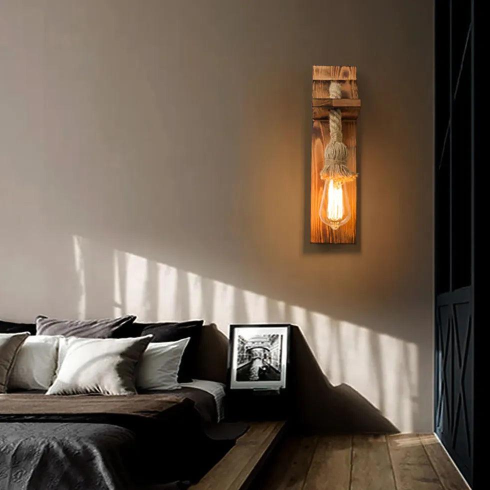 Wooden Rope Industrial Wall Lights - Clowas