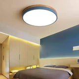 Nordic Circular Wooden Ceiling Lights for Bedroom