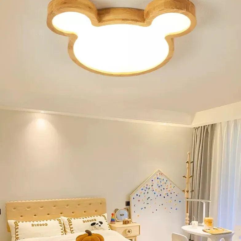 Wooden Star-Shaped Children's Ceiling Light - Clowas