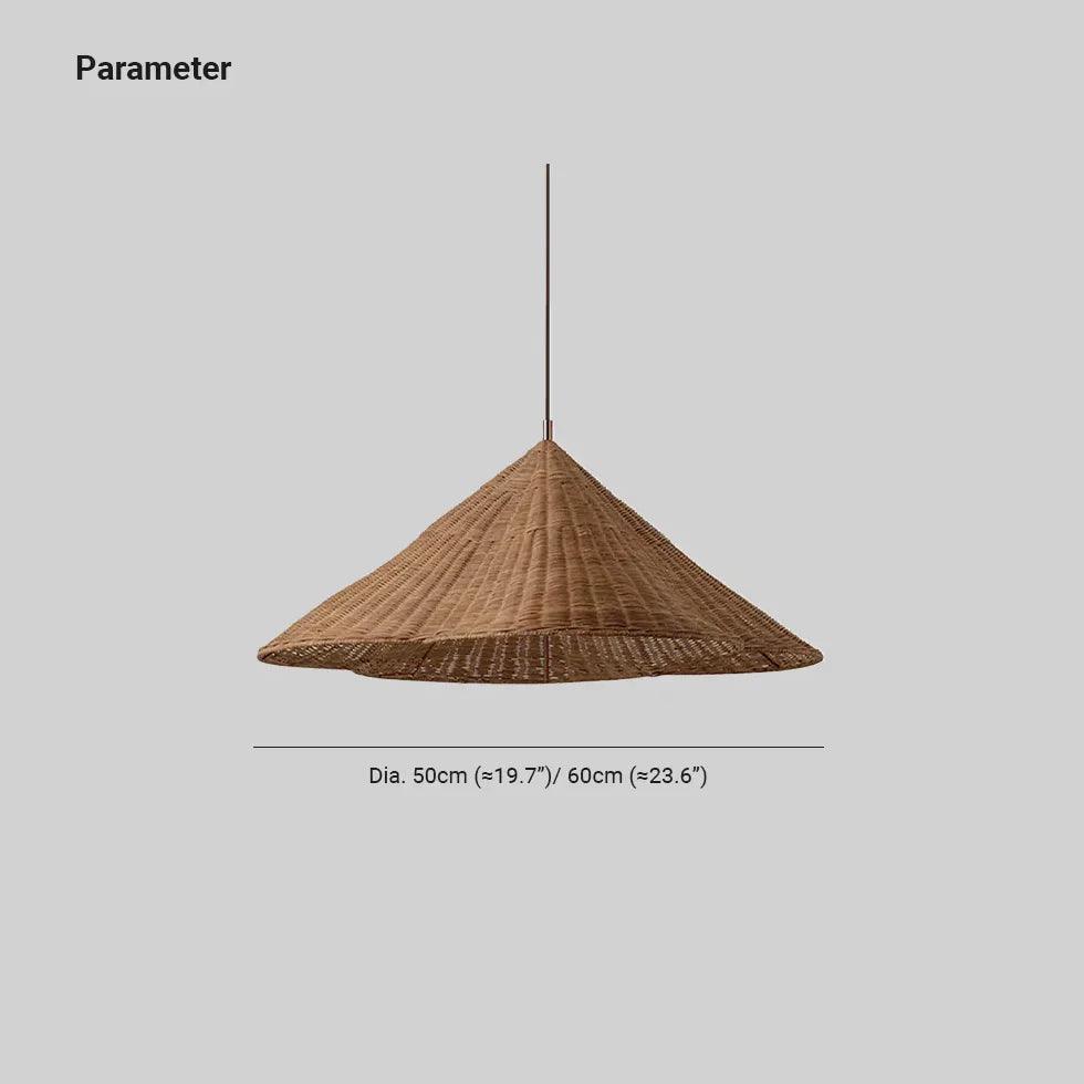 Woven Rattan Cone Shade Vintage Pendant Light - Clowas
