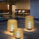 Woven Rattan Floor Lamp Outdoor Lantern Lights - Clowas