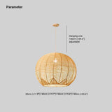 Wabi Sabi Rattan Ball Pendant Light for Tea Room