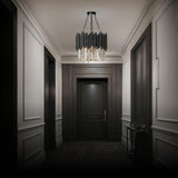 Wrinkled Crystal Black Industrial Chandelier - Clowas