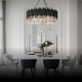 Wrinkled Crystal Black Industrial Chandelier - Clowas