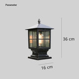 Modern Outdoor Pillar Lantern Light Metal IP65 for Garden