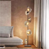 Modern Glass Petals Floor Lamp for Living Room, Anti Glare