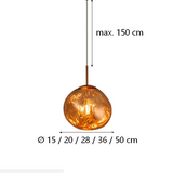 Modern Lava Glass Pendant Light for Dining Room, Height Adjustable