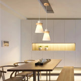 Scandi Cone Opal Glass Pendant Light Dimmable for Dining Room
