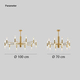Modern Gold Chandelier Metal for Living Room, Anti-Glare