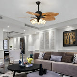 Retro Metal Fan with Light Quiet for Living Room