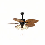 Retro Metal Fan with Light Quiet for Living Room