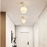 Hallway Flower Semi Flush Ceiling Light Glass with Anti Glare