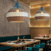 Nordic Bamboo Shade Pendant Light Dimmable for Dining Room