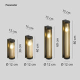 Modern Outdoor Ribbed Glass Wall Light Metal, Solar