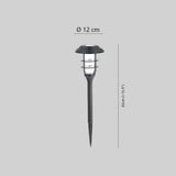 Solar Spike Lights 4 Pack in Black Metal for Garden Paths