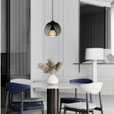 Modern Double Glass Pendant Light Dimmable for Dining Room