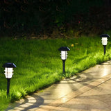 Solar Spike Lights 4 Pack in Black Metal for Garden Paths