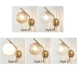 Modern Globe Glass Wall Light Dimmable for Bedroom
