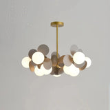 Modern Opal Glass Chandelier for Living Room, Anti-Glare